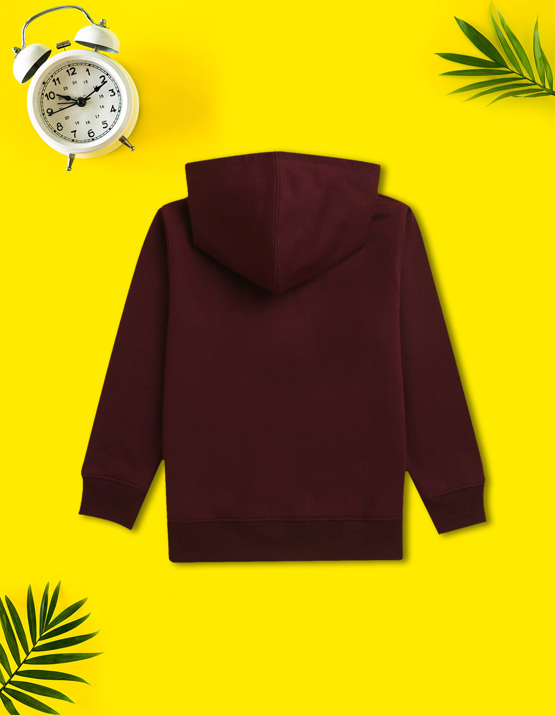 Nusyl Boy's Burgundy Dinosaur & text Printed Hoodie
