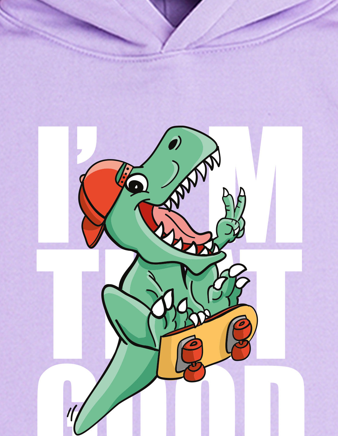 Nusyl Boy's Lilac Dinosaur & text Printed Hoodie