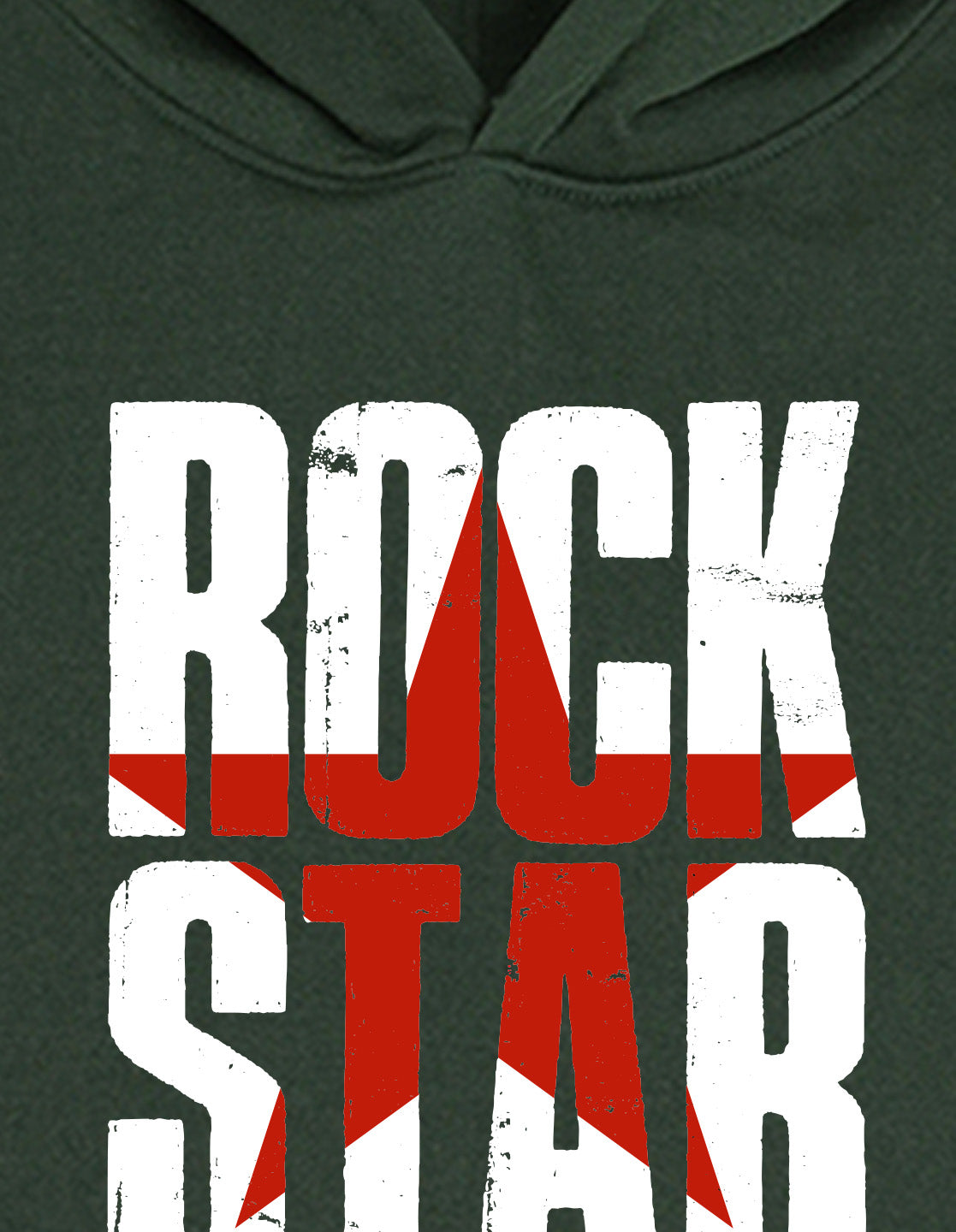 Nusyl Boy's Olive Rock star text Printed Hoodie