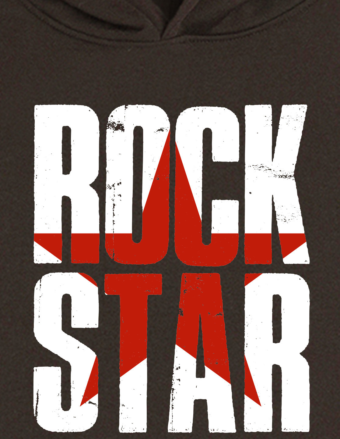 Nusyl Boy's Brown Rock star text Printed Hoodie
