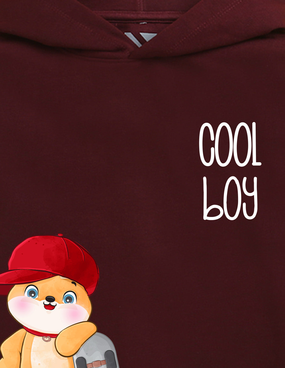 Nusyl Boy's Burgundy Cool boy Printed Hoodie
