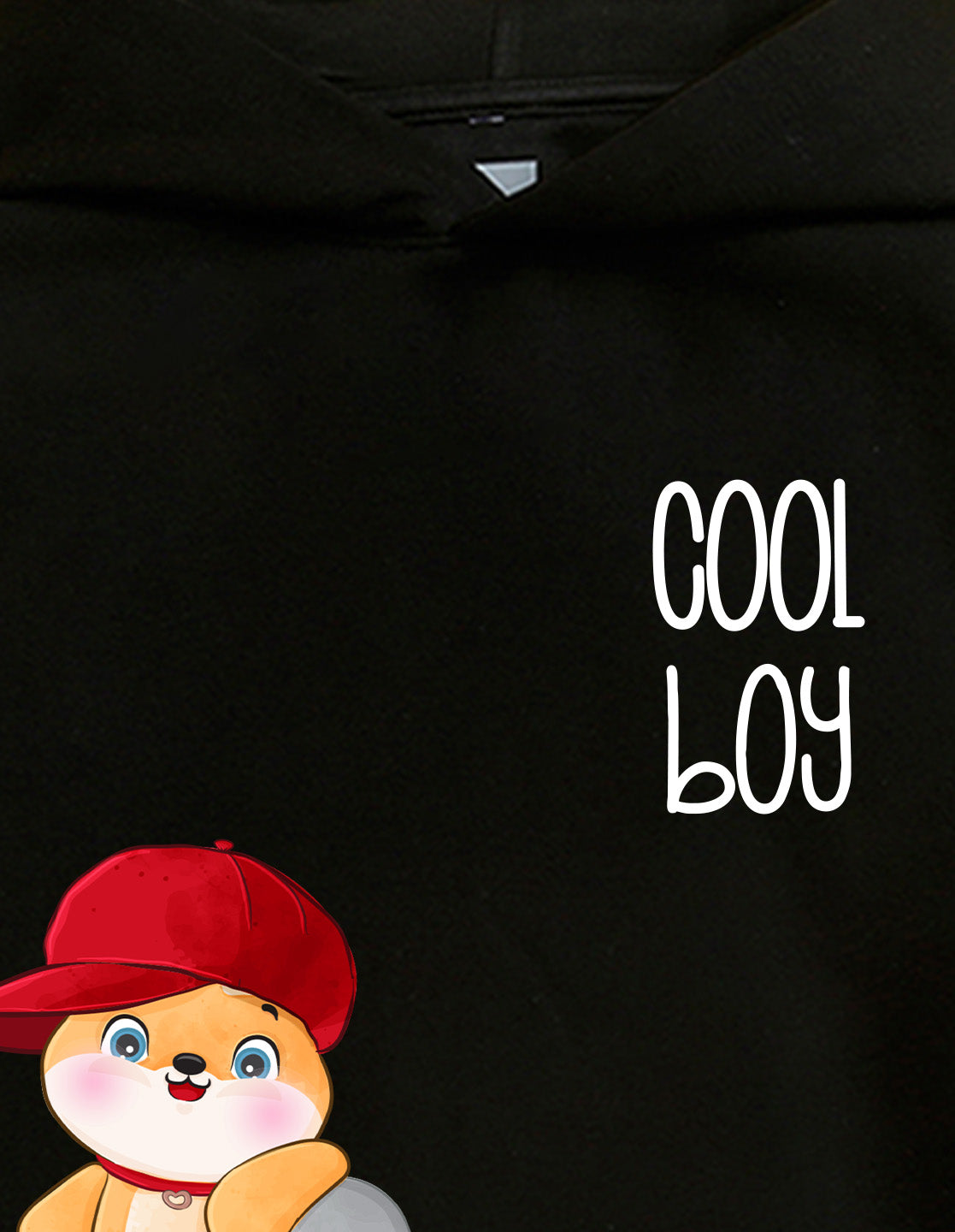 Nusyl Boy's Black Cool boy Printed Hoodie