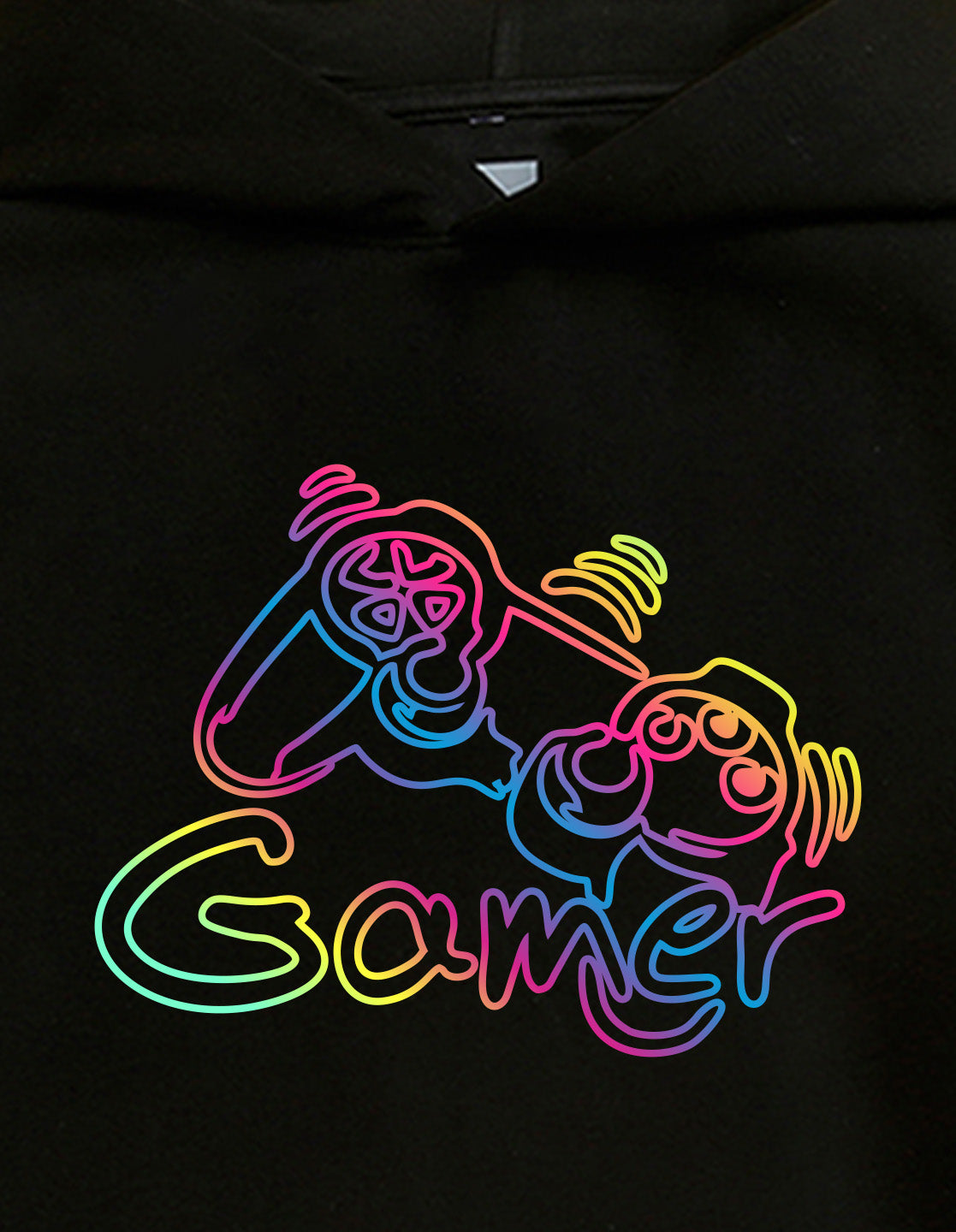 Nusyl Boy's Black Gamer graphic & text Printed Hoodie