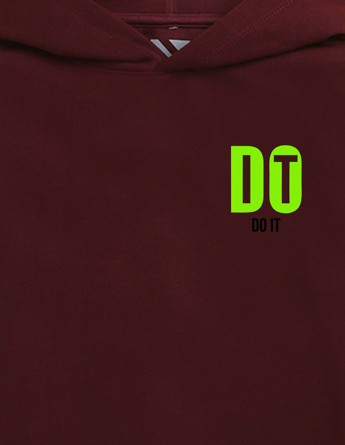 Nusyl Boy's Burgundy Do it text Printed Hoodie