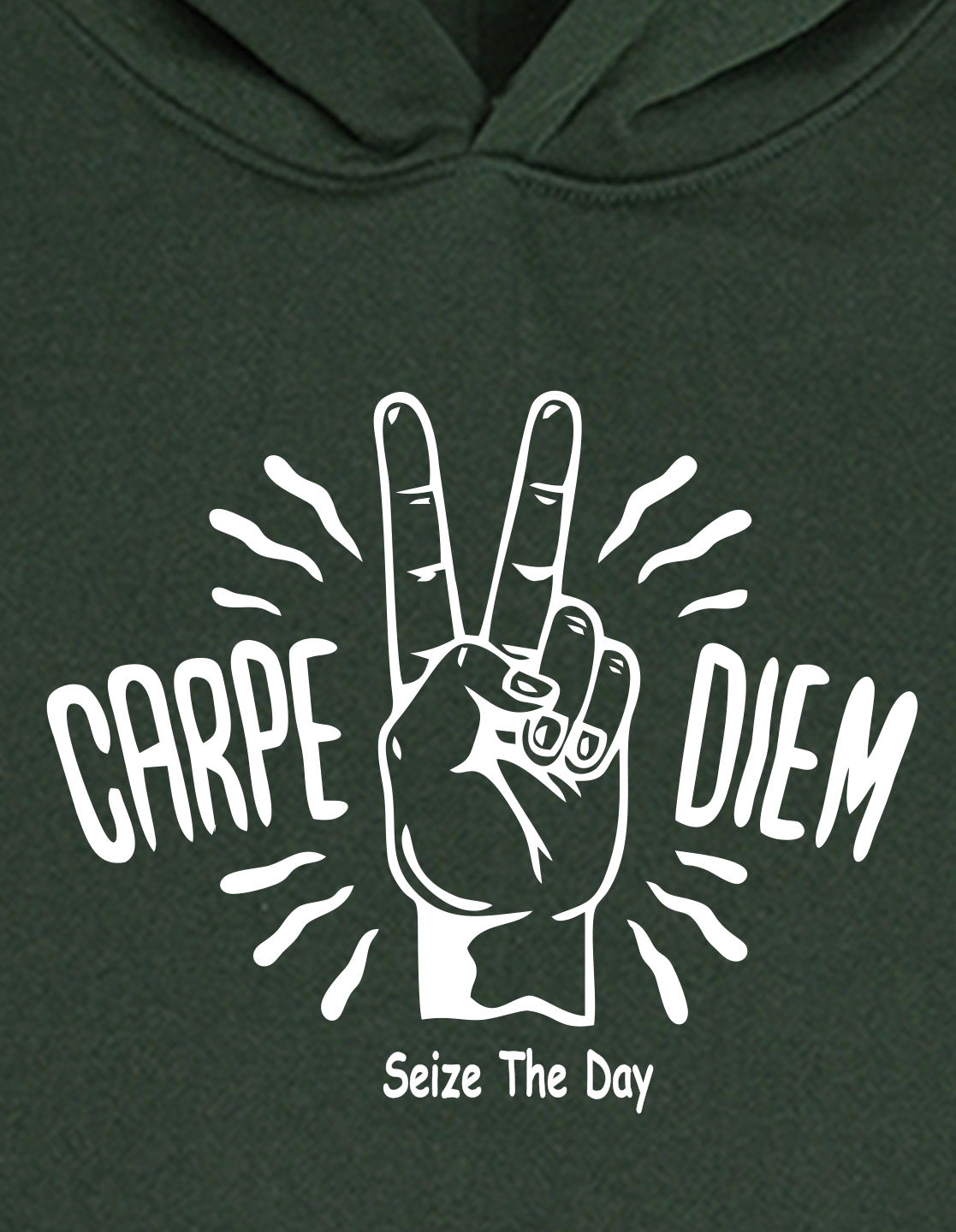 Nusyl Boy's Olive Carpe diem text Printed Hoodie