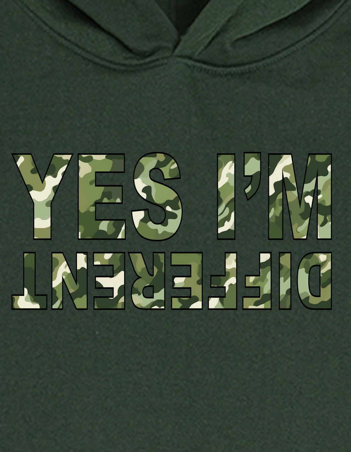 Nusyl Boy's Olive Yes I'm different text Printed Hoodie