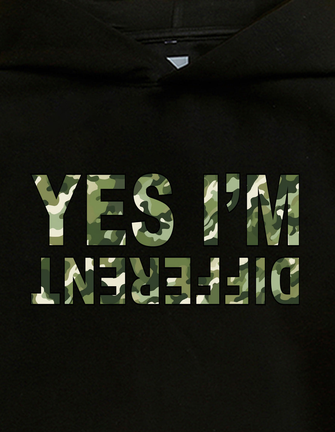 Nusyl Boy's Black Yes I'm different text Printed Hoodie