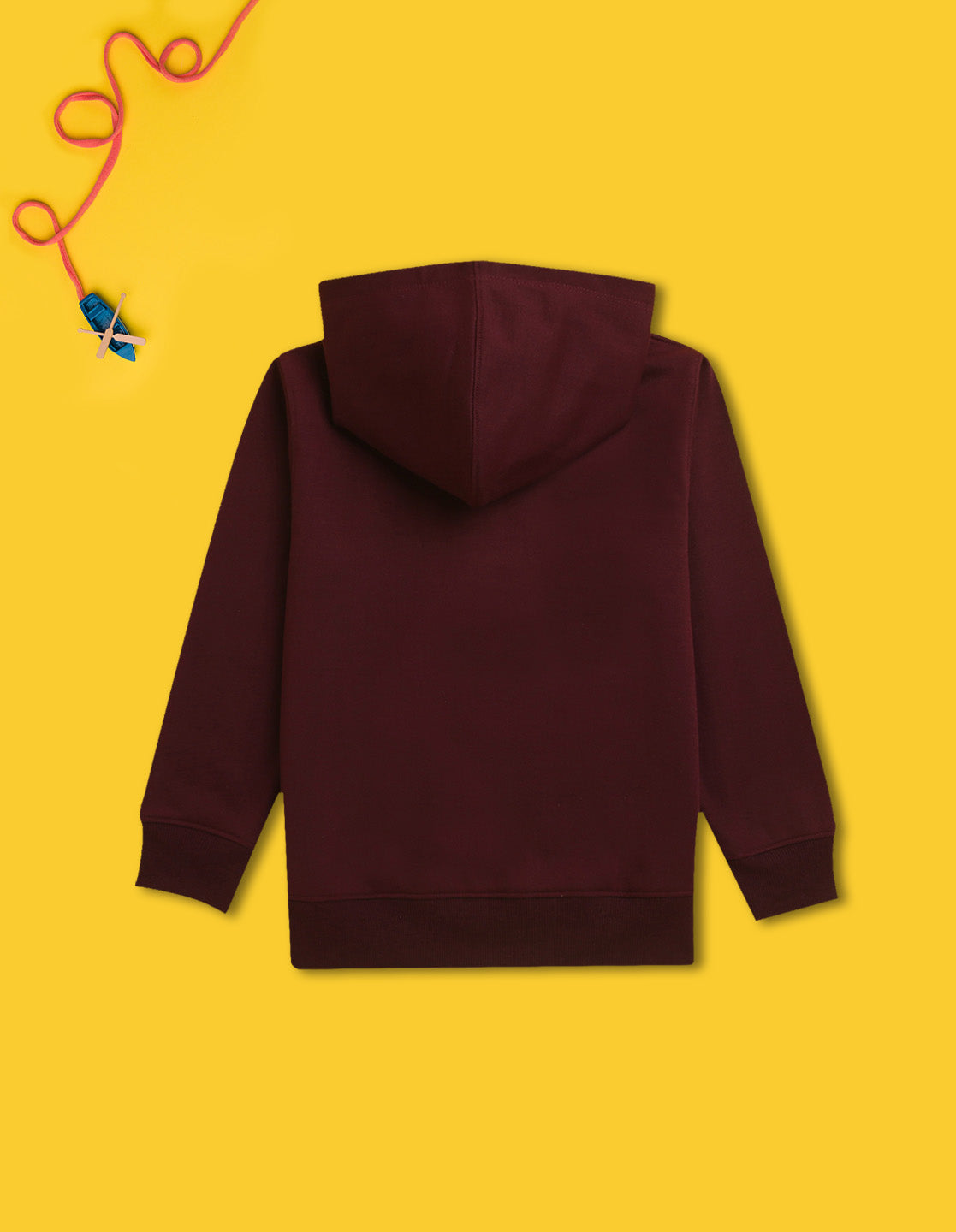 Nusyl Boy's Burgundy Dinosaur Printed Hoodie