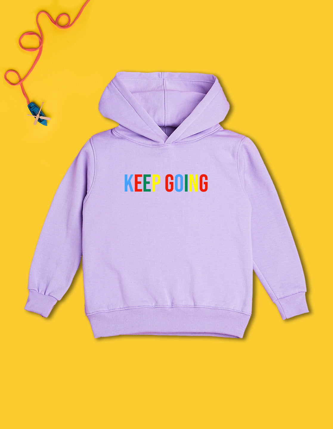 Nusyl Boy's Lilac Keep going text Printed Hoodie