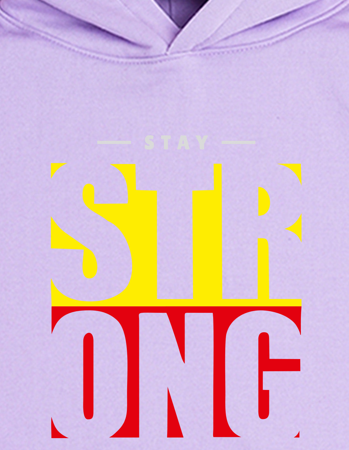Nusyl Boy's Lilac Stay strong text Printed Hoodie