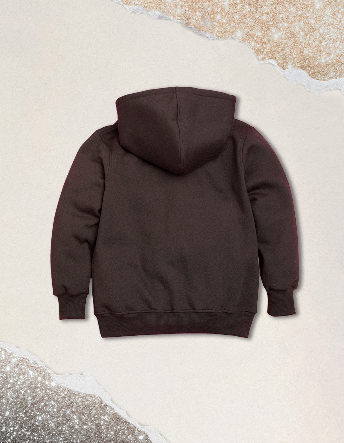 Nusyl Boy's Brown Stay strong text Printed Hoodie