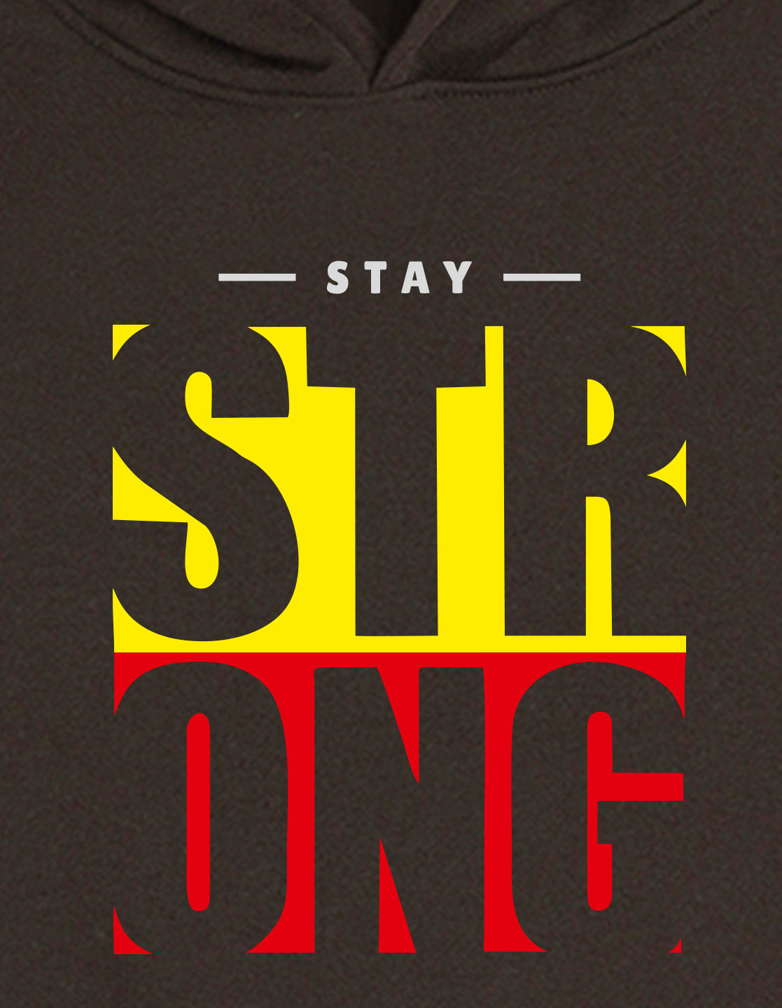 Nusyl Boy's Brown Stay strong text Printed Hoodie