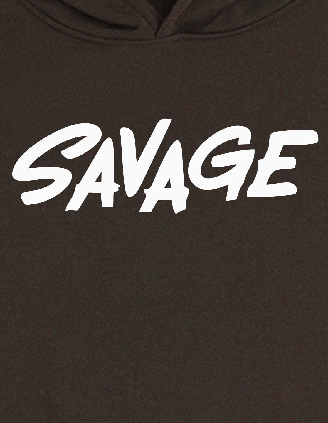 Nusyl Boy's Brown Savage text Printed Hoodie