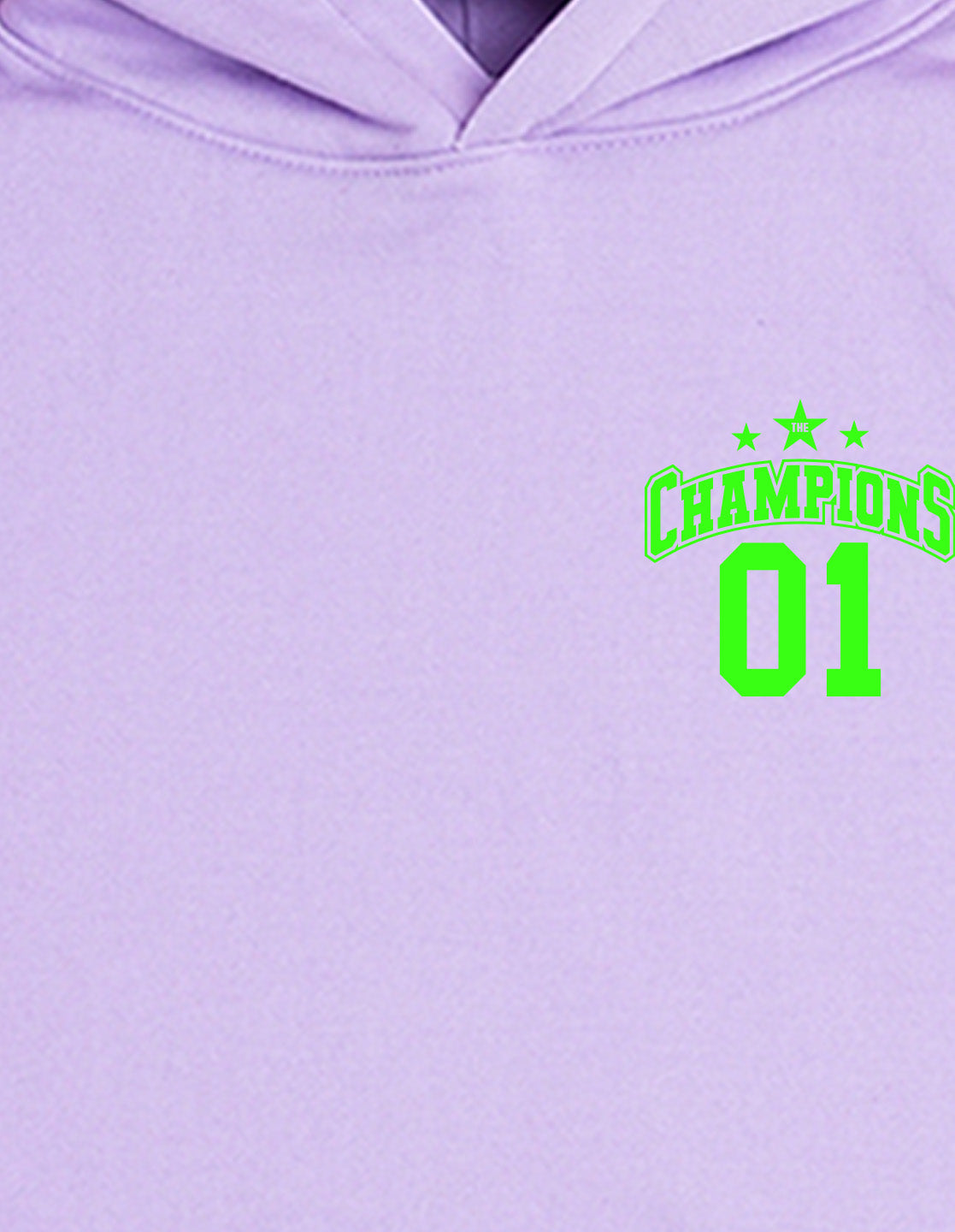 Nusyl Boy's Lilac Champions 01 Text Printed Hoodie