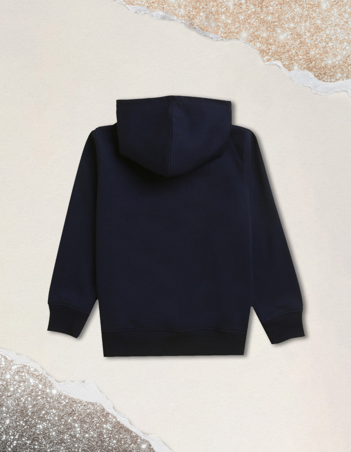 Nusyl Boy's Navy Blue Champions 01 Text Printed Hoodie