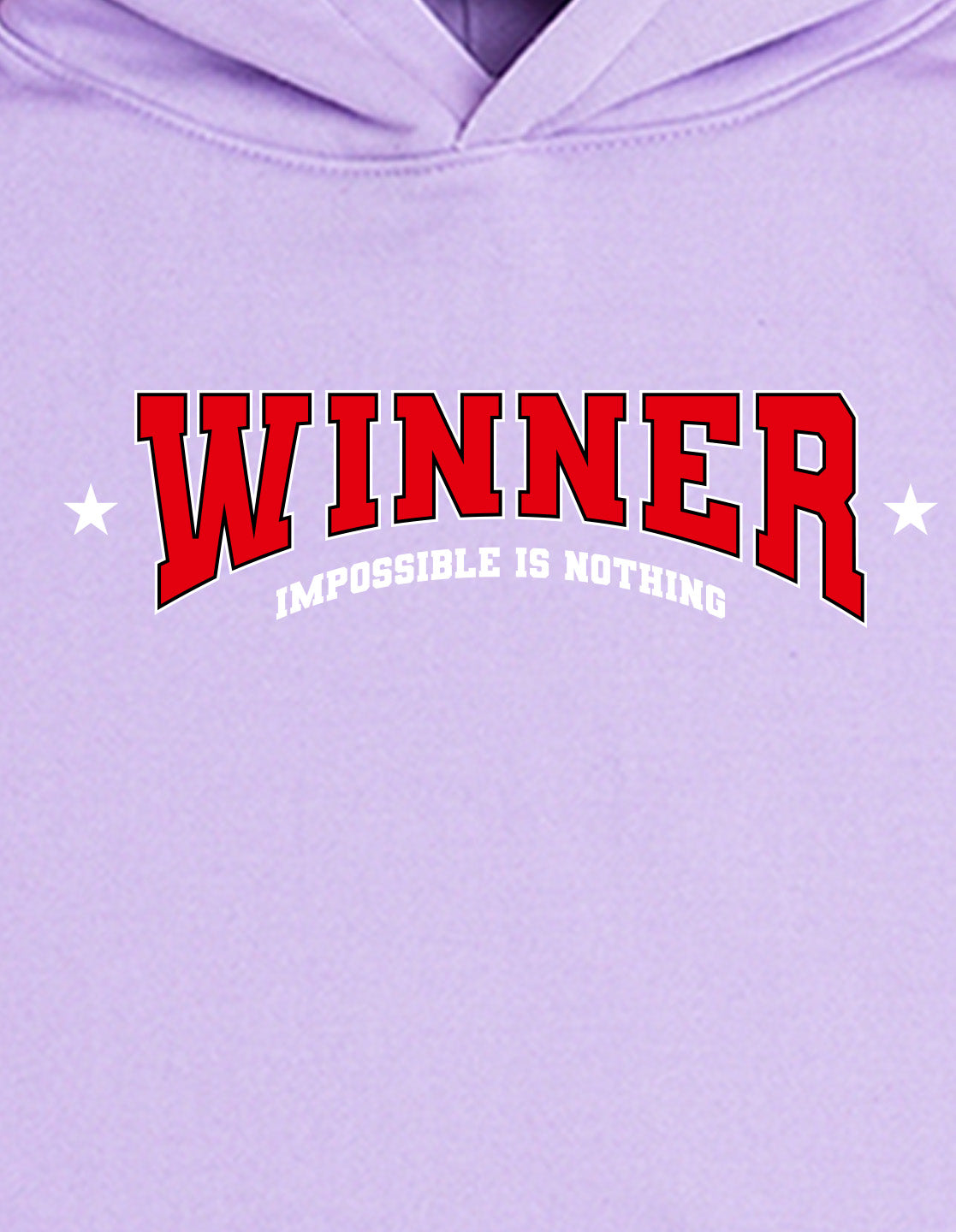 Nusyl Boy's Lilac Winner text Printed Hoodie