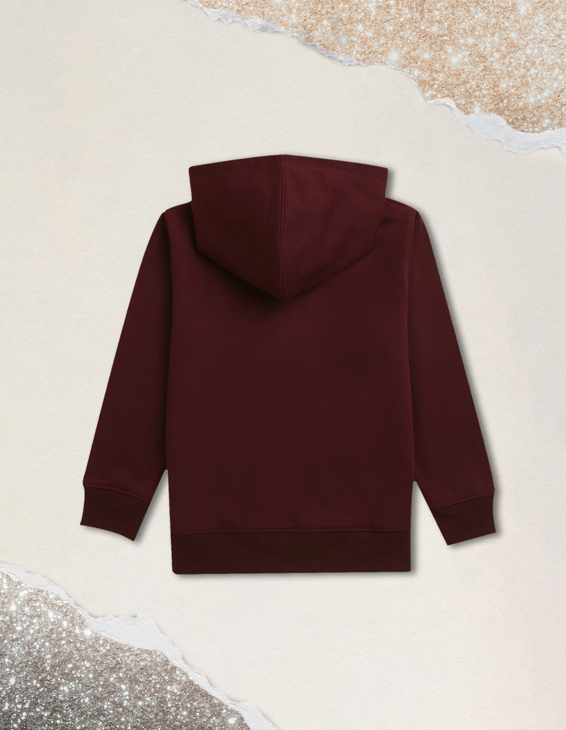 Nusyl Boy's Burgundy Stranger text Printed Hoodie