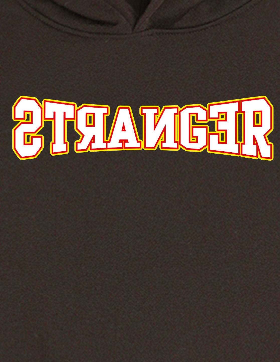 Nusyl Boy's Brown Stranger text Printed Hoodie