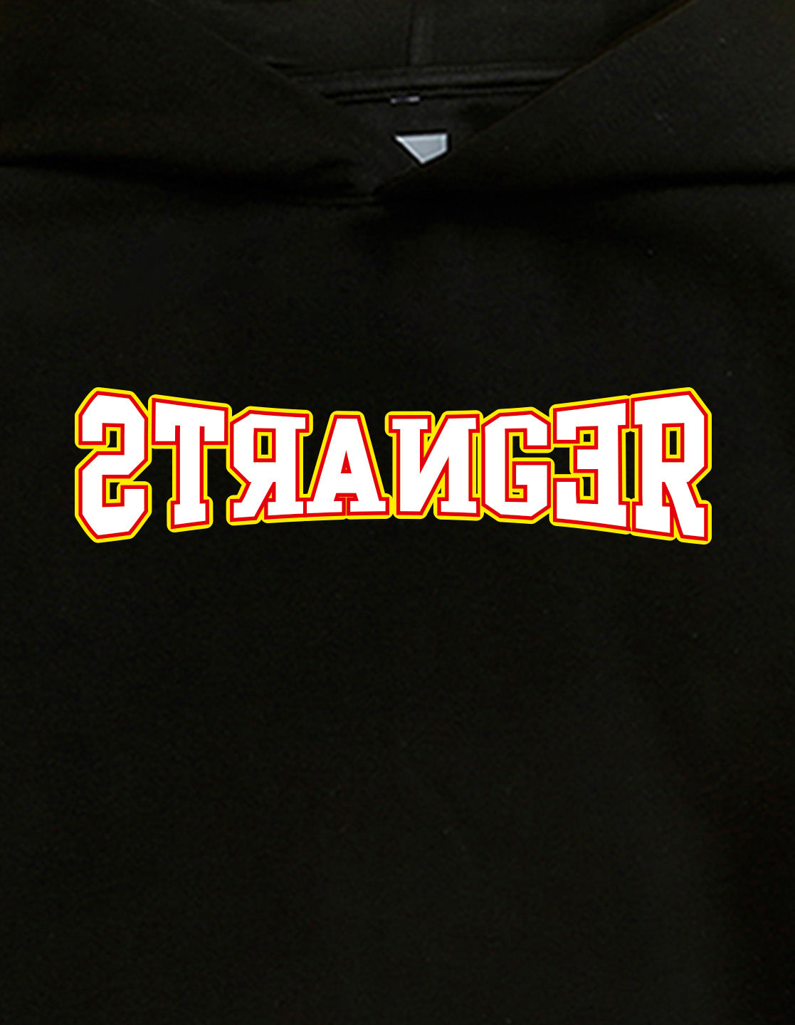 Nusyl Boy's Black Stranger text Printed Hoodie