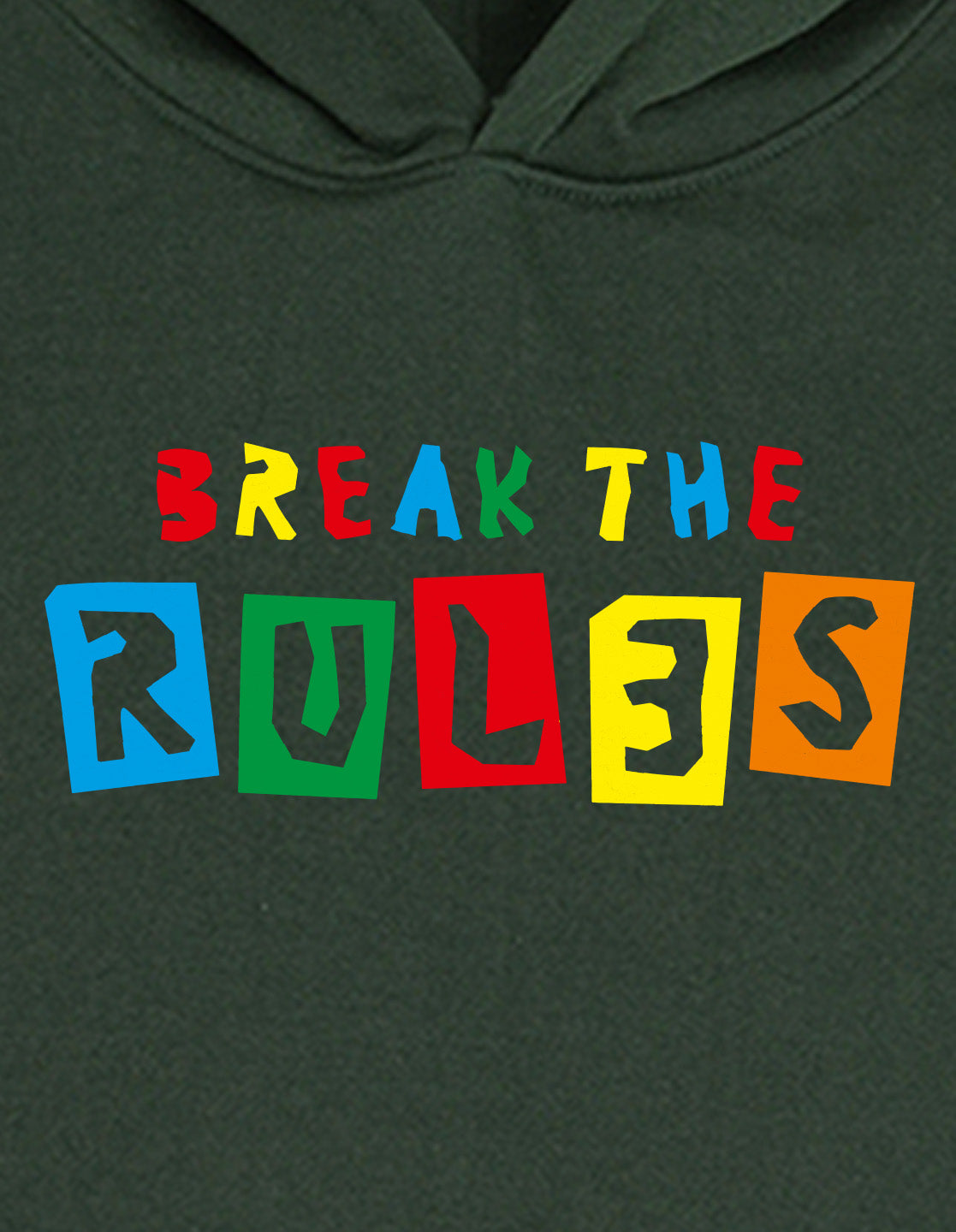 Nusyl Boy's Olive Break the rules text Printed Hoodie