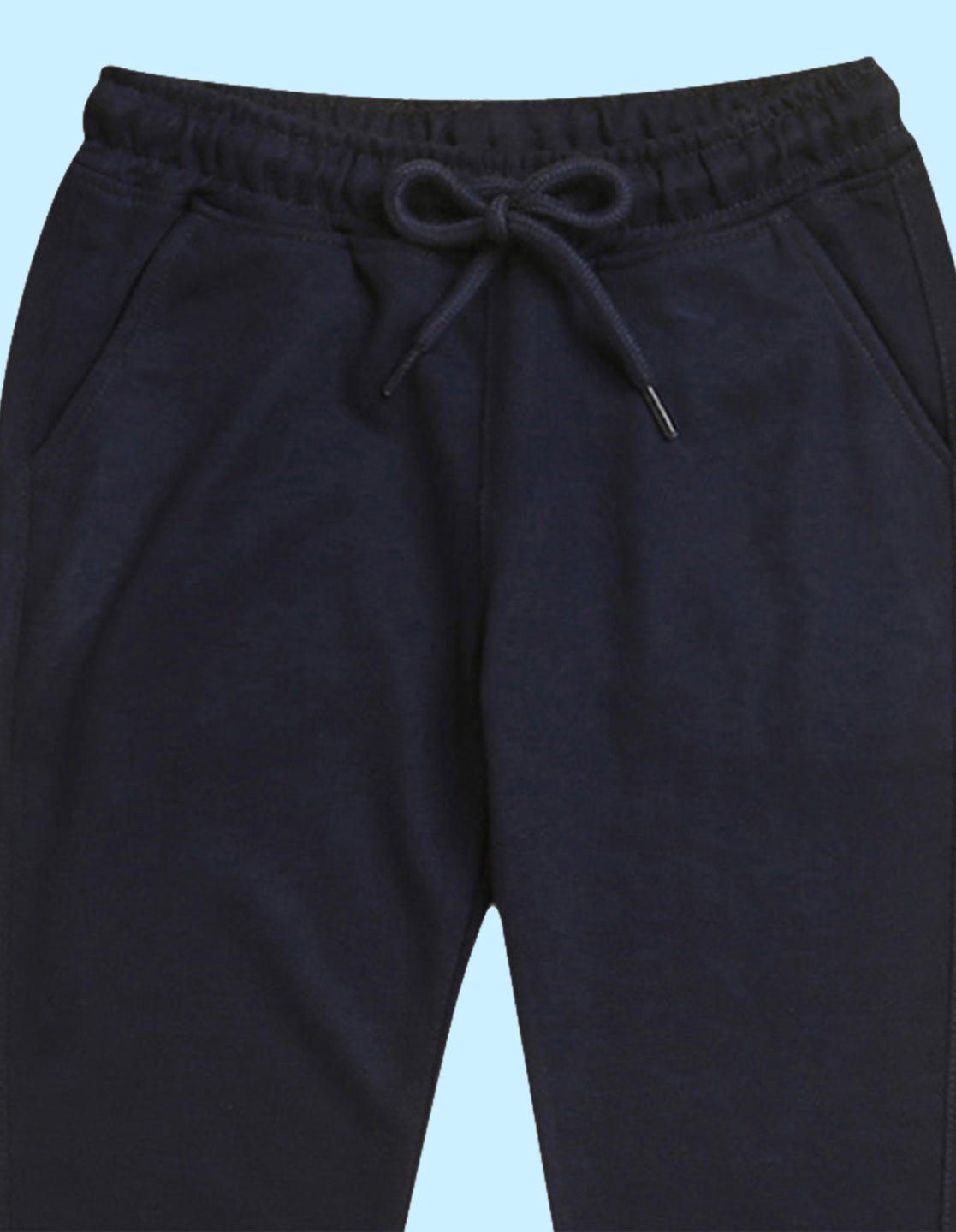 Navy blue text printed kids unisex treck pants