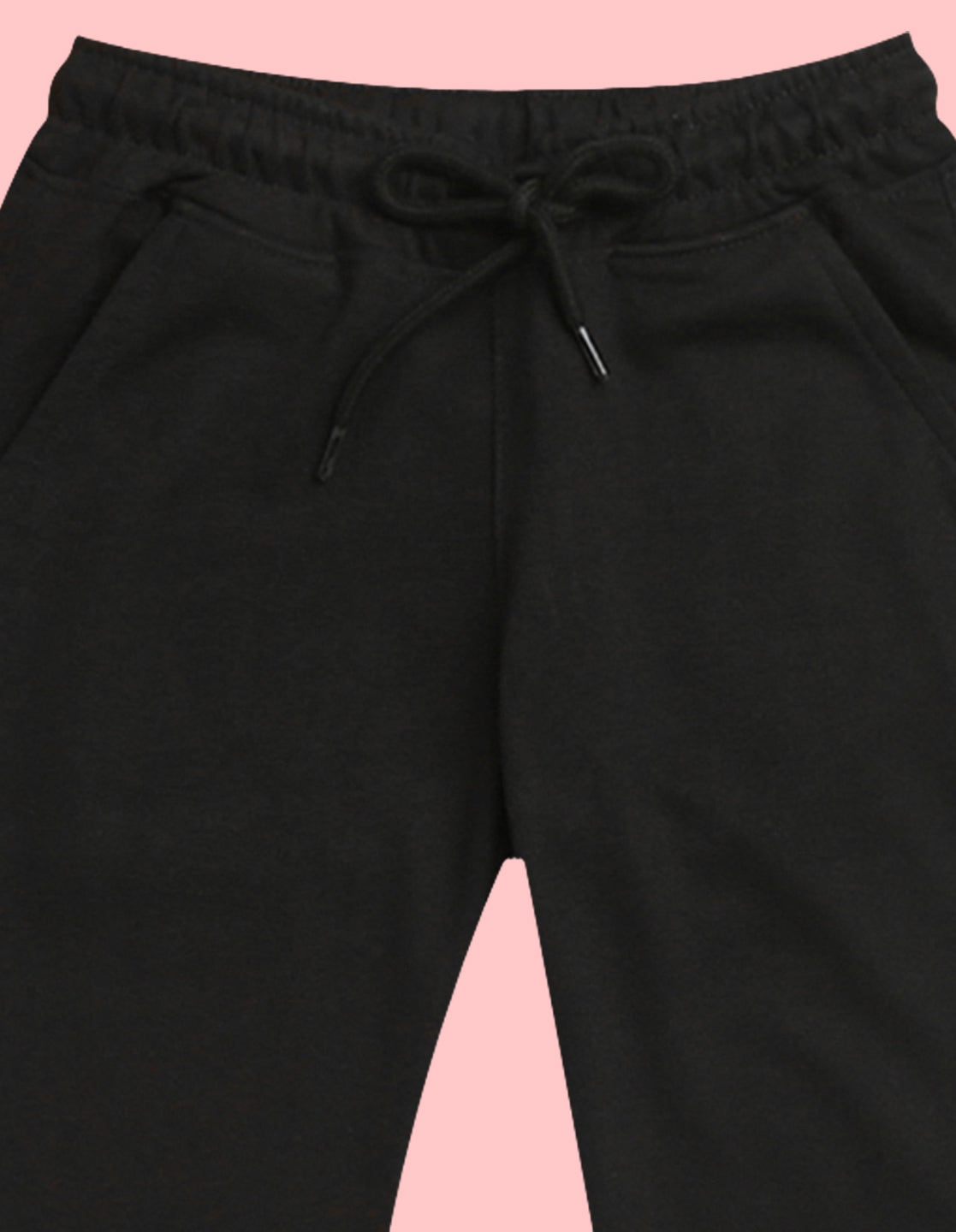 Black text printed kids unisex treck pants