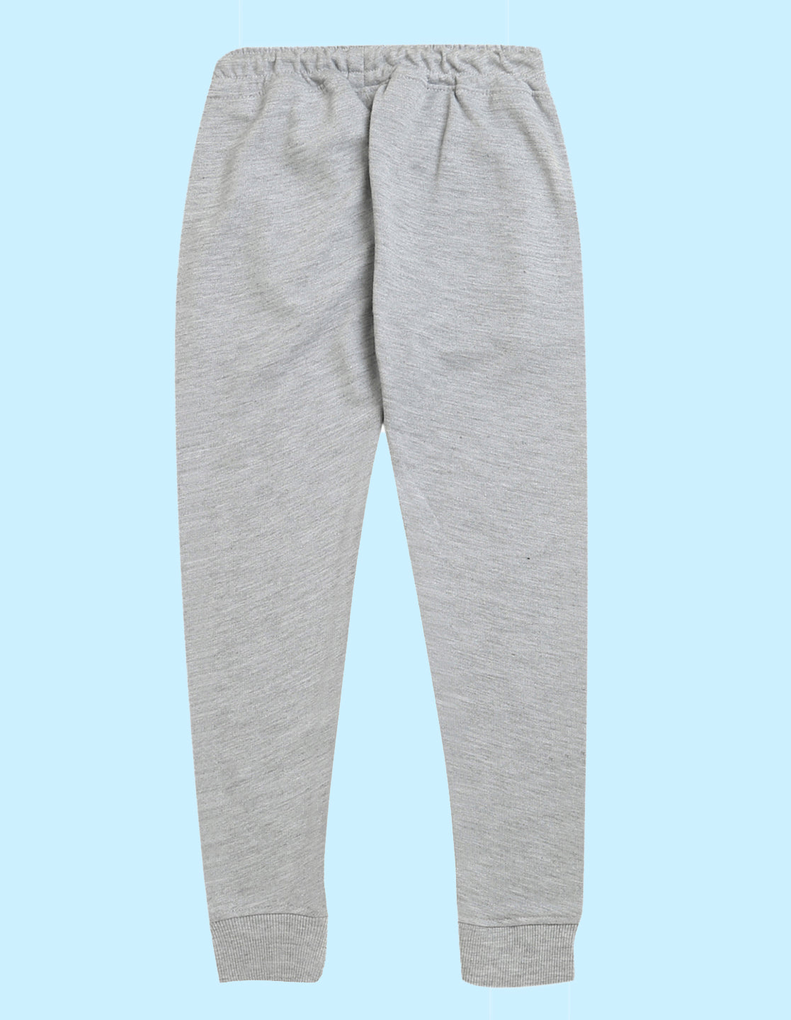 Grey text printed kids unisex treck pants