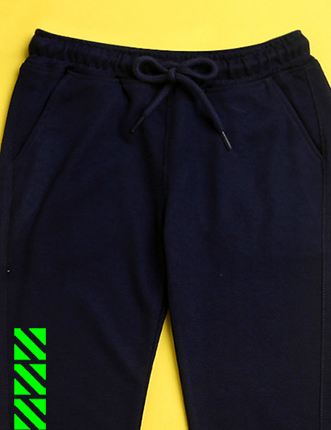 Navy blue text printed kids unisex treck pants