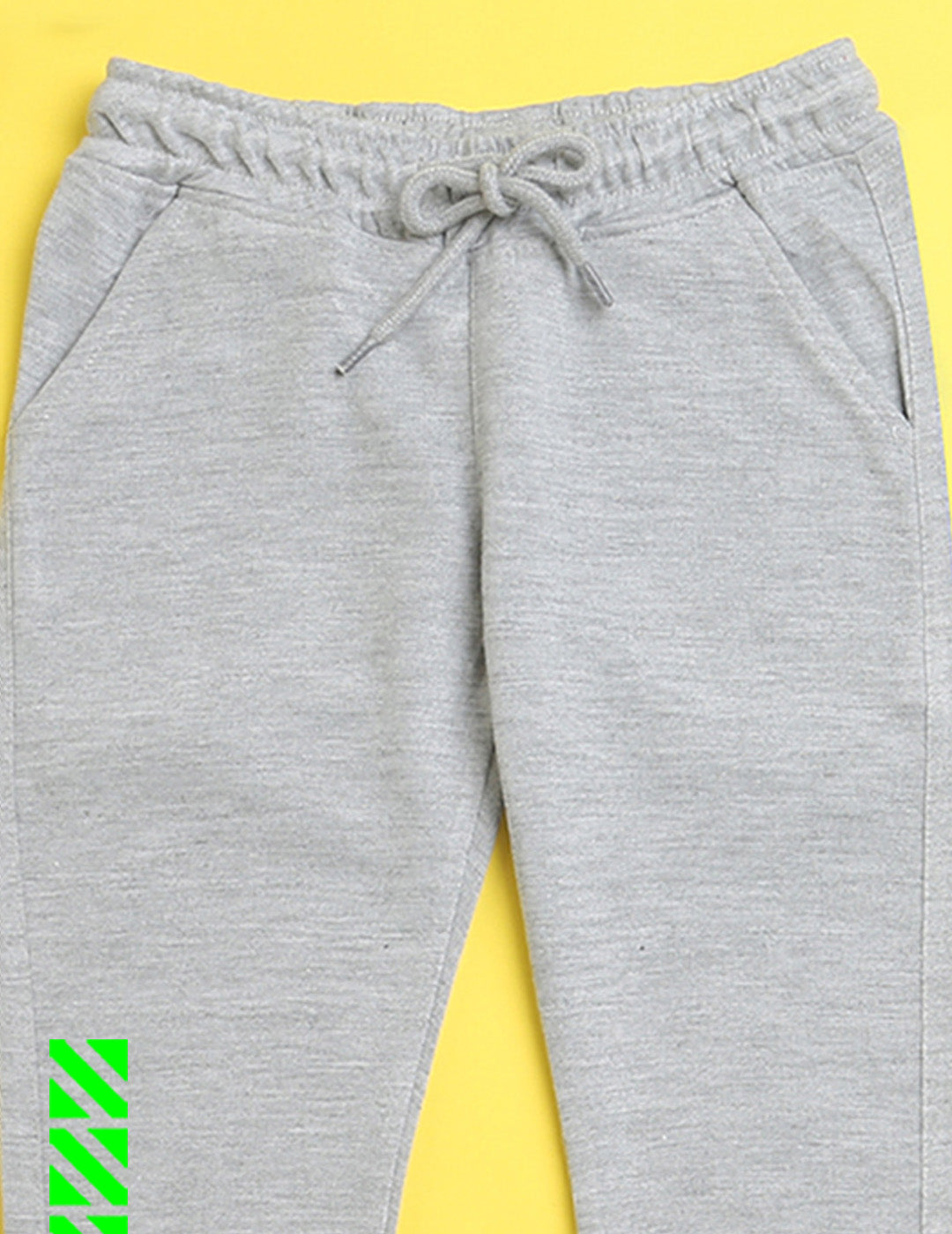 Grey text printed kids unisex treck pants