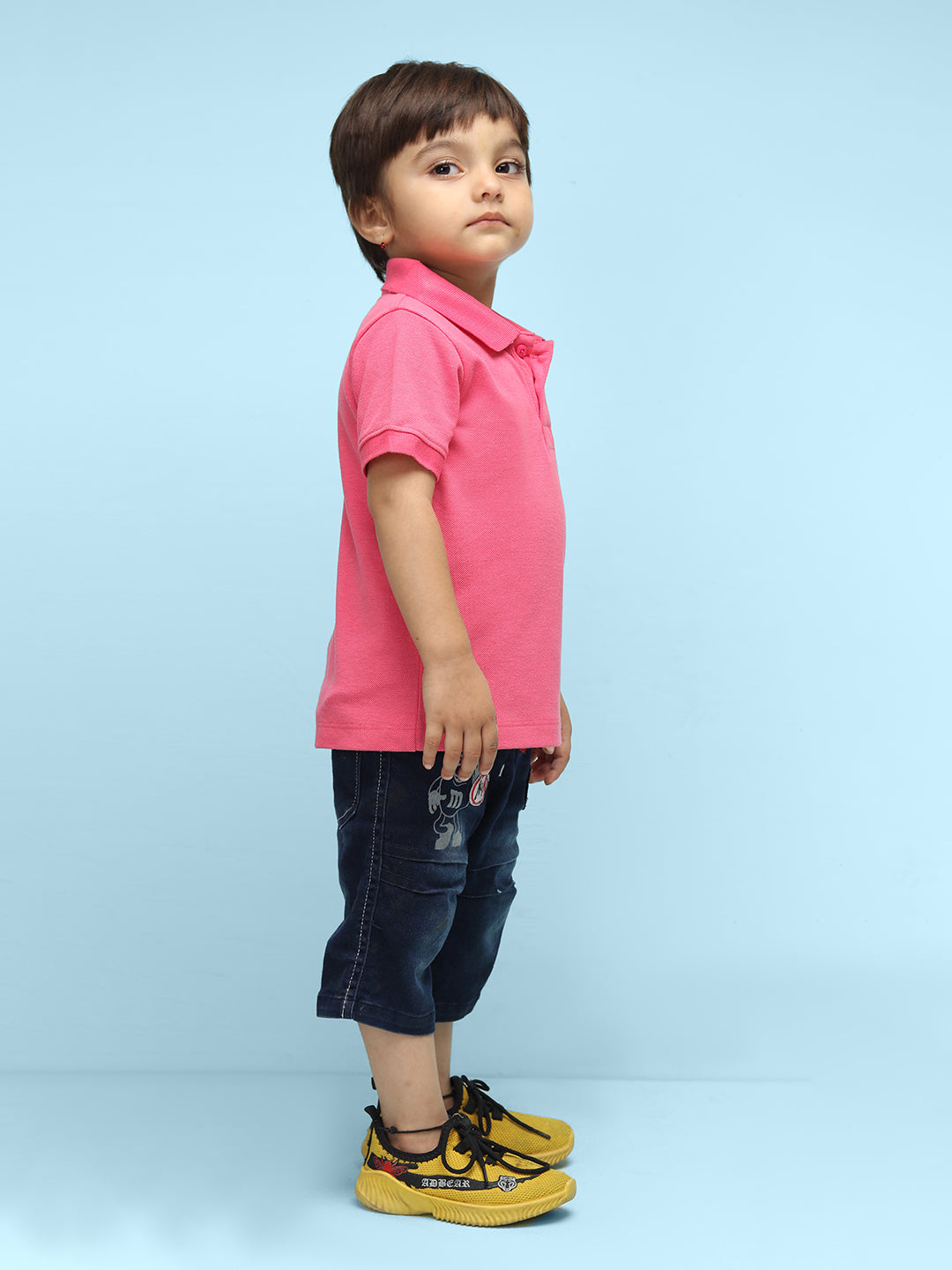Nusyl Solid Bubblegum Pink Infants Polo t-shirt