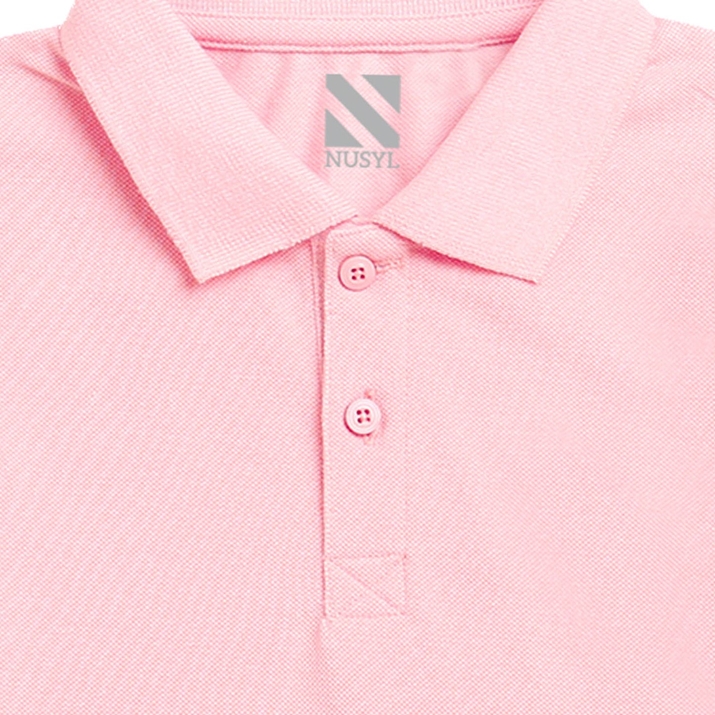 Nusyl solid peach boys polo t-shirt