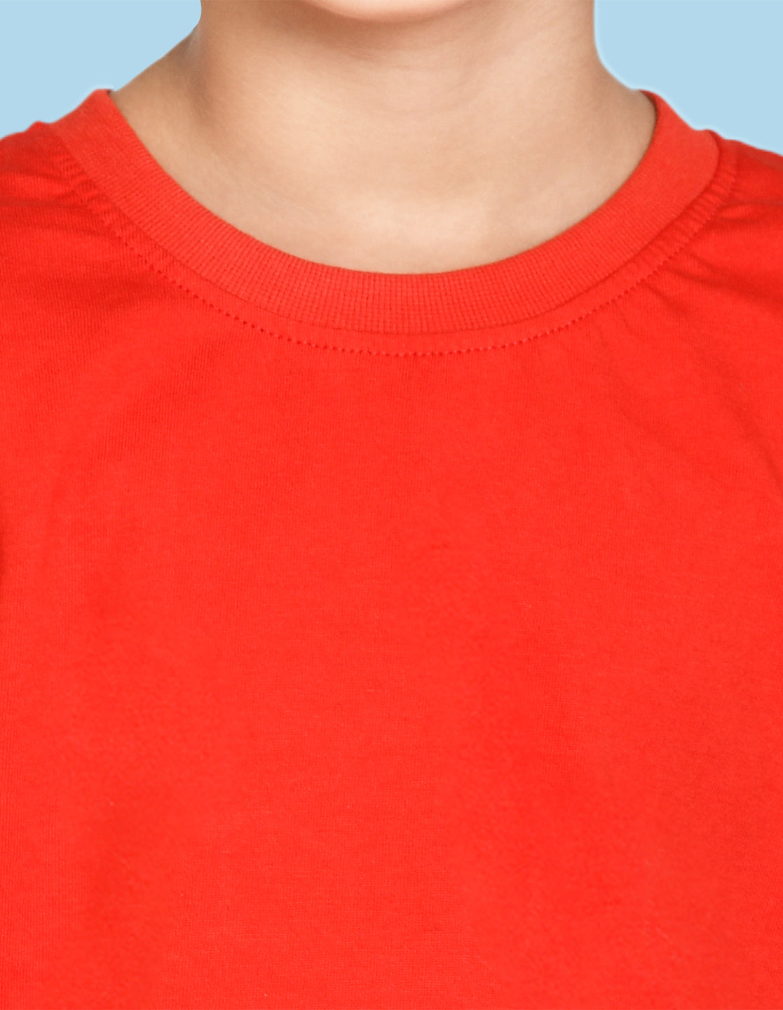 NUSYL Boys Red Bio Washed Cotton Short Sleeve Solid T-shirt