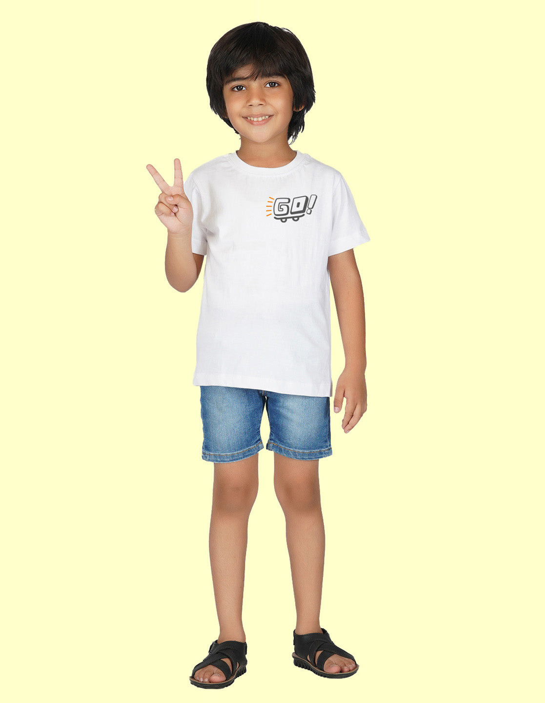 Nusyl Boys White Go Printed t-shirt