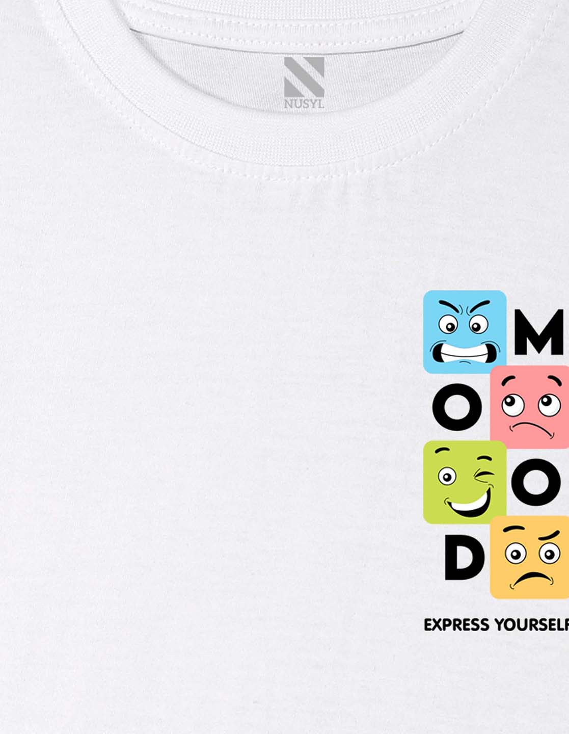 Nusyl Boys White Mood Printed t-shirt