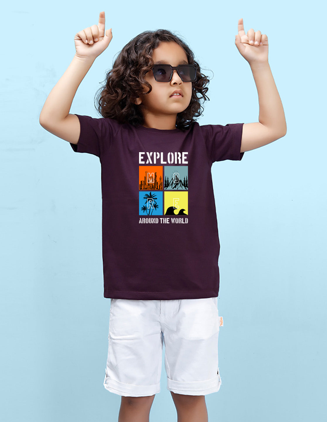 Nusyl Explore Printed Wine Colour T-shirts