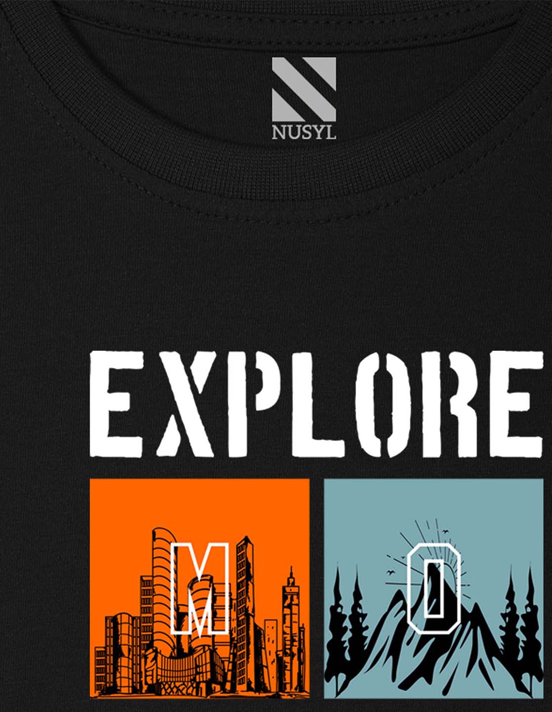 Nusyl Boys Black Explore Printed t-shirt