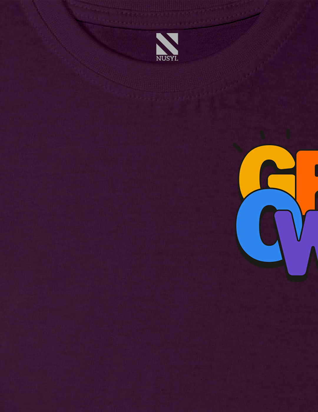 Nusyl Grow Printed Wine Colour T-shirts