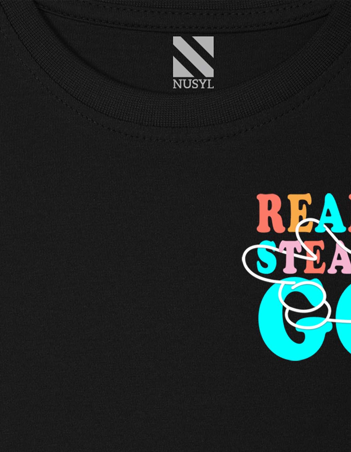 Nusyl Boys Black Ready steady go Printed t-shirt