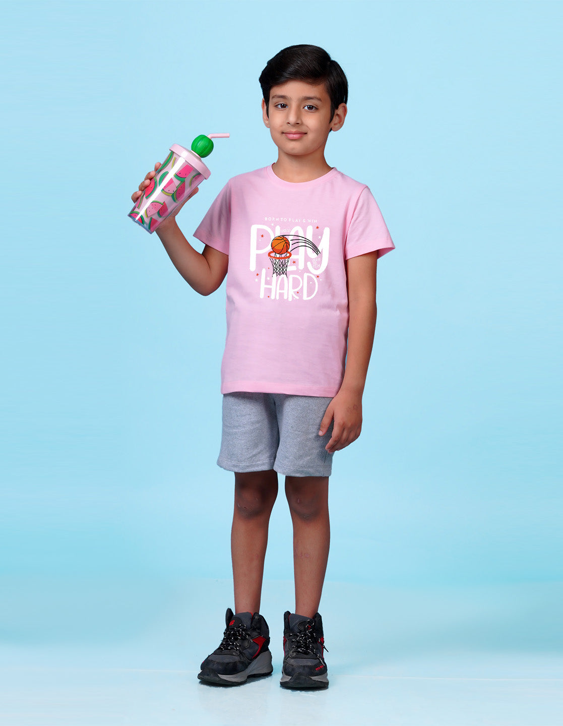 Nusyl Basketball Printed Light Pink Colour T-shirts