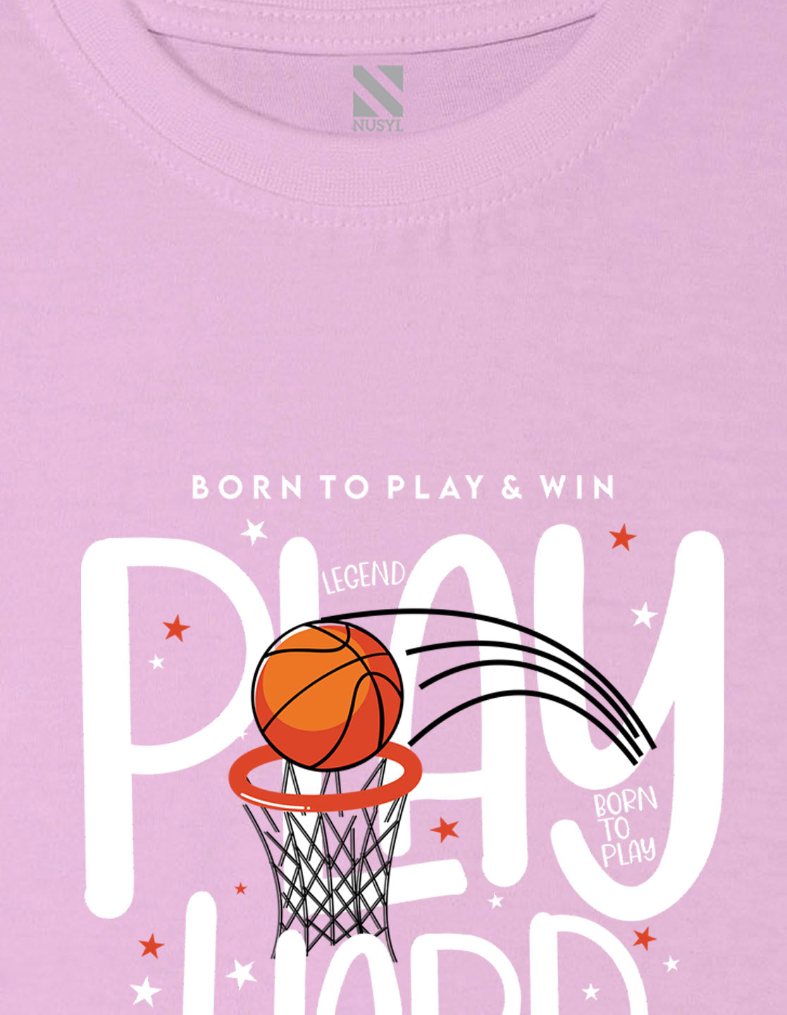 Nusyl Basketball Printed Light Pink Colour T-shirts