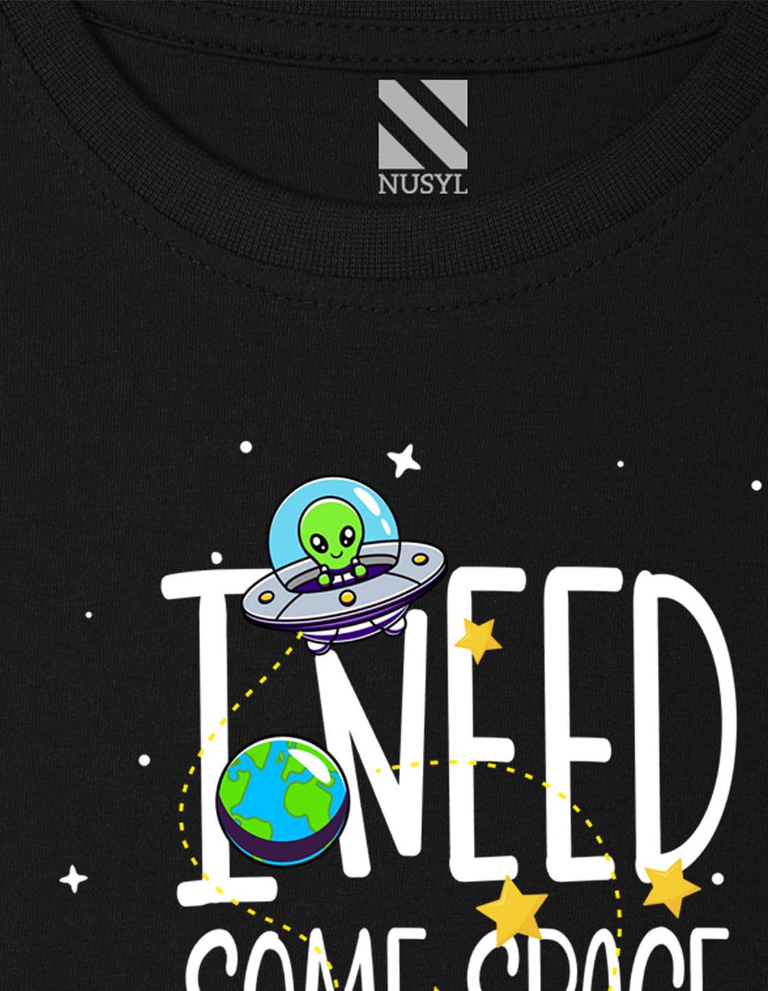 Nusyl Boys Black Space Printed t-shirt