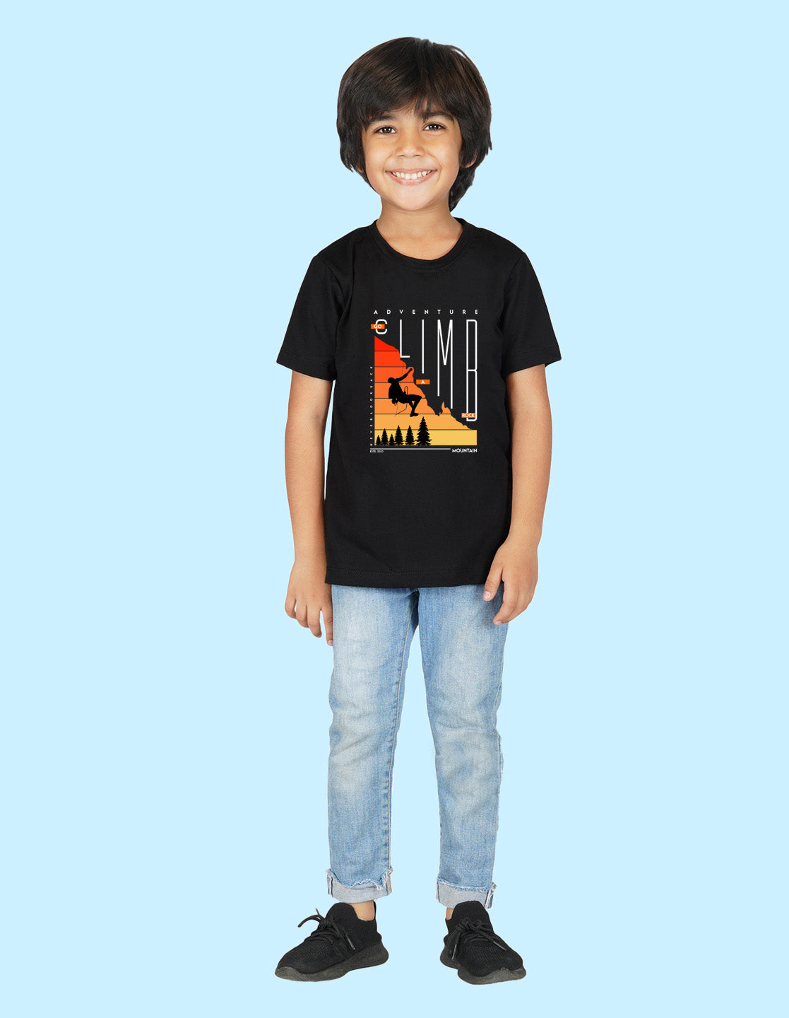 Nusyl Boys Black Climb Printed t-shirt