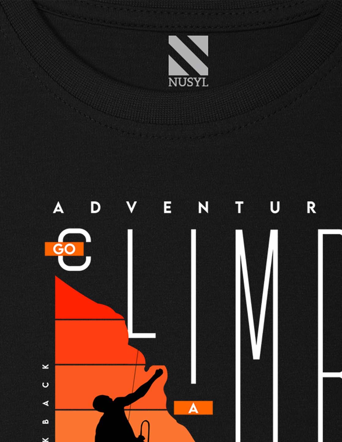 Nusyl Boys Black Climb Printed t-shirt