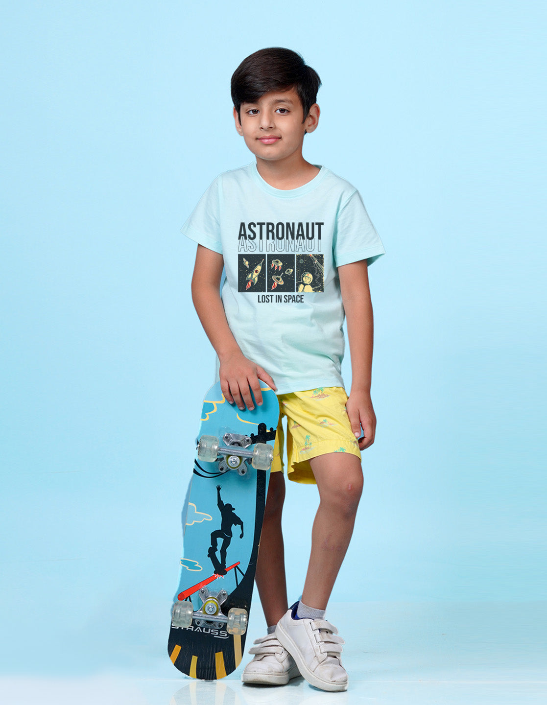 Nusyl Text Printed Powder Blue Colour T-shirts