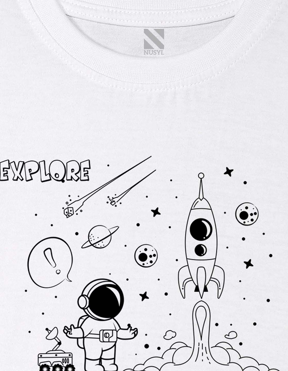 Nusyl Boys White Space Printed t-shirt