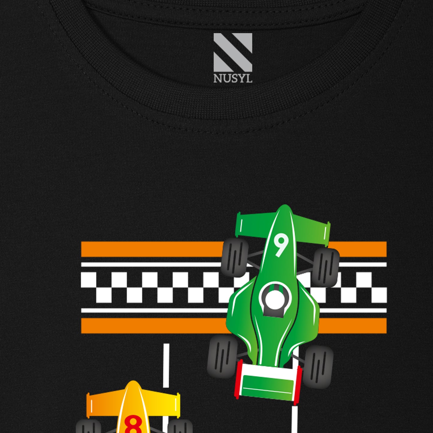 Nusyl cars printed Black Biowashed Cotton Half T-shirt T-shirt