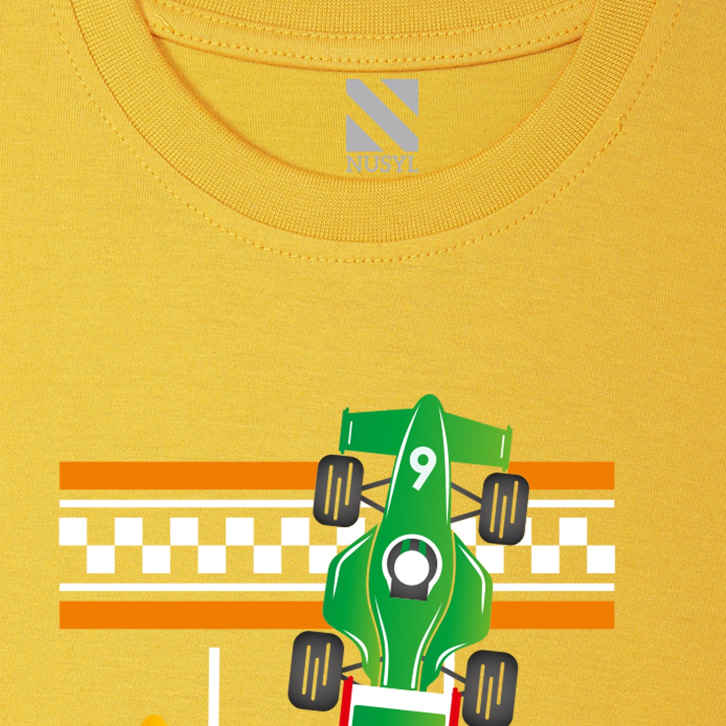 Nusyl cars printed Yellow Biowashed Cotton Half T-shirt T-shirt