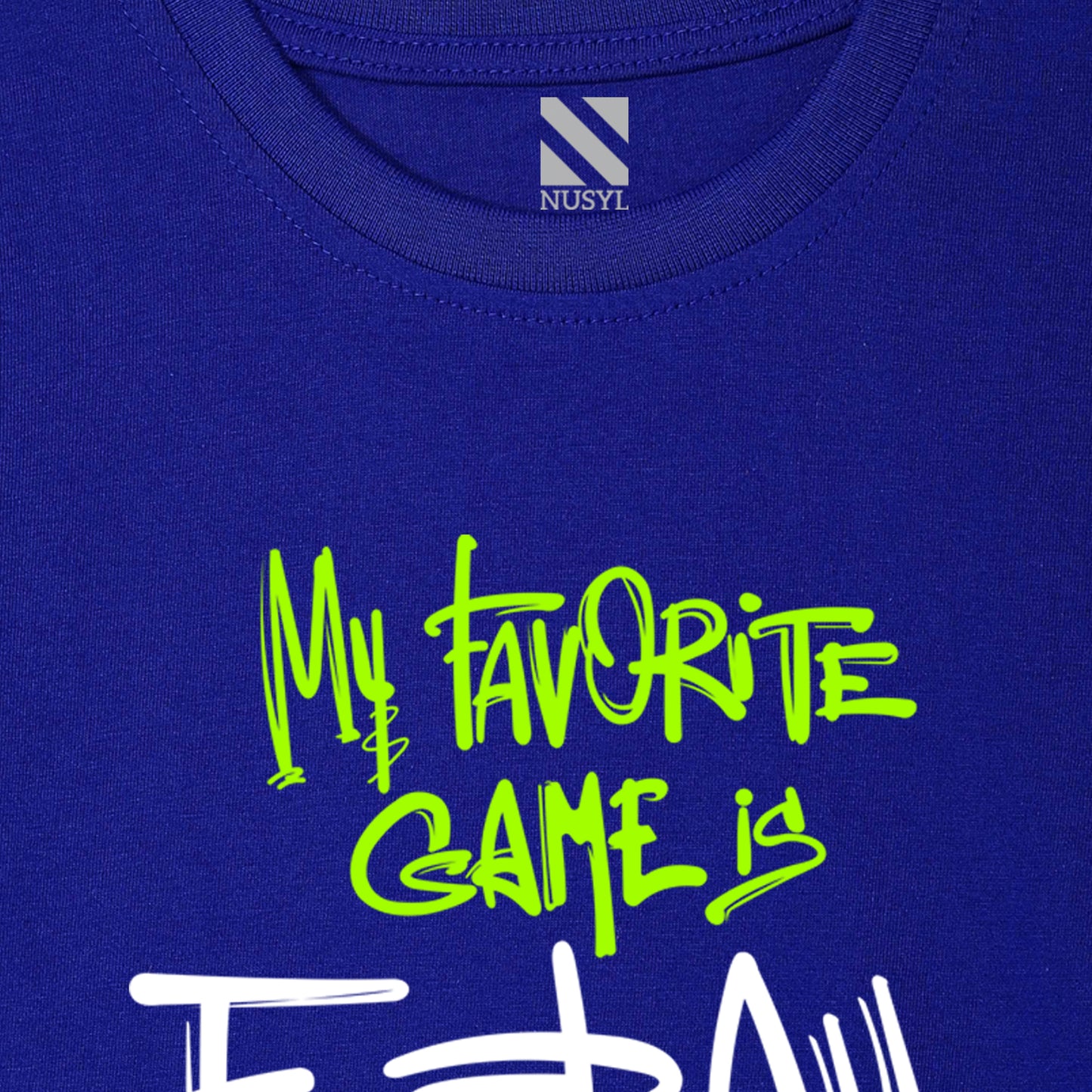 Nusyl Football Royal blue Biowashed Cotton Half T-shirt