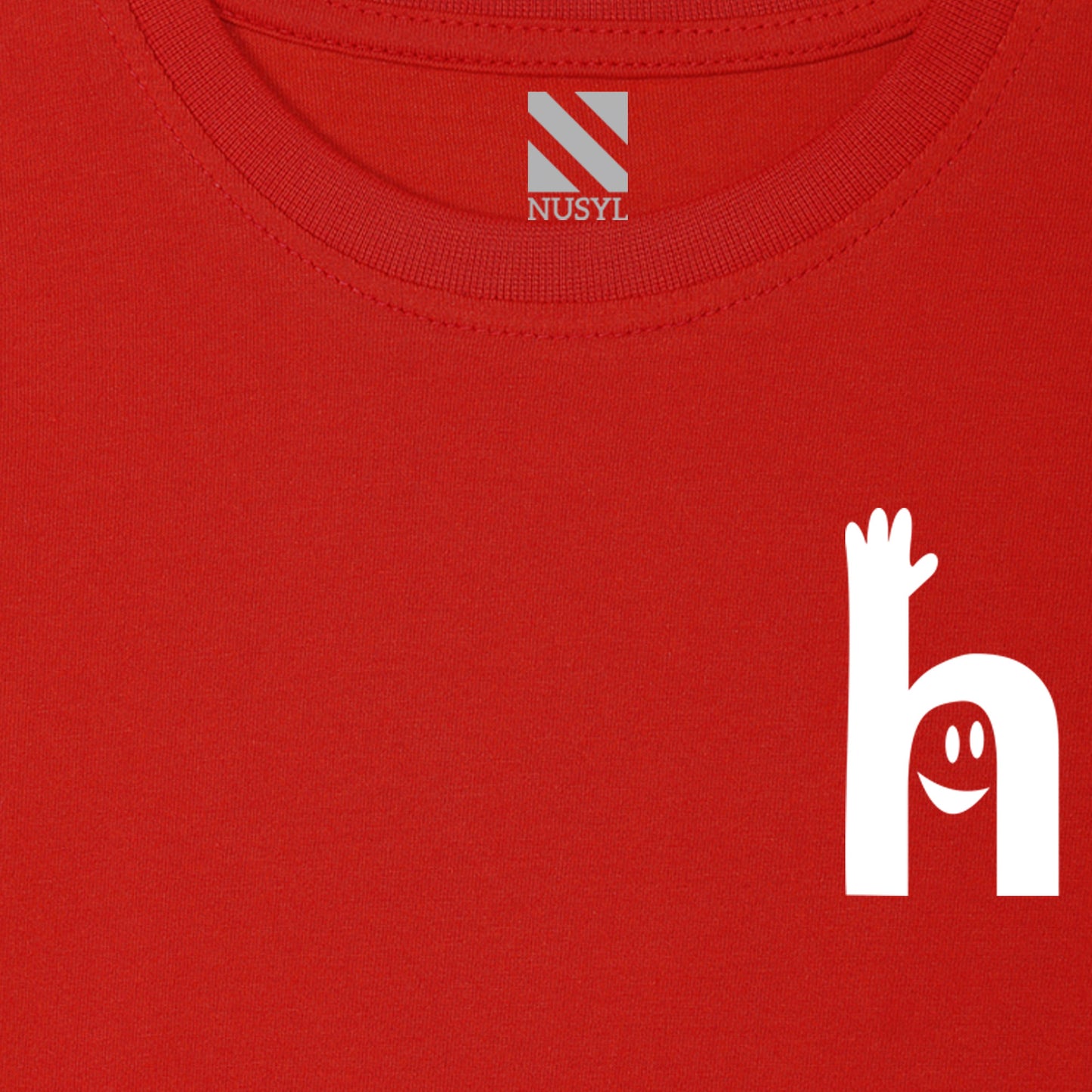 Nusyl Hi Printed Red Biowashed Cotton Half T-shirt T-shirt