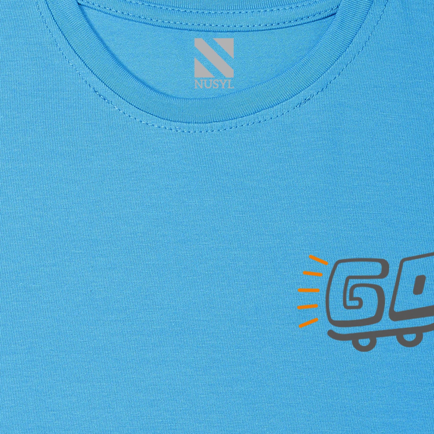 Nusyl Have a good time text printed Sky blue Biowashed Cotton Half T-shirt